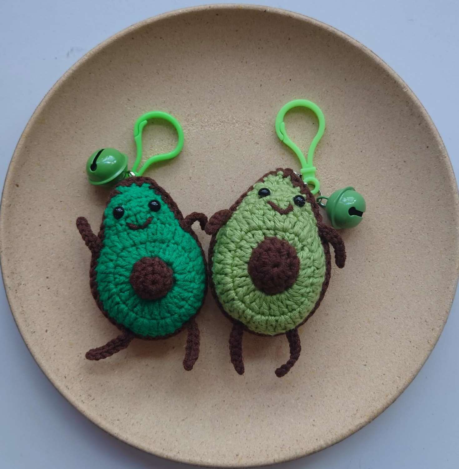 Handmade Crochet Little Avocado Keychain Handmade Crochet Little Avocado Keychain