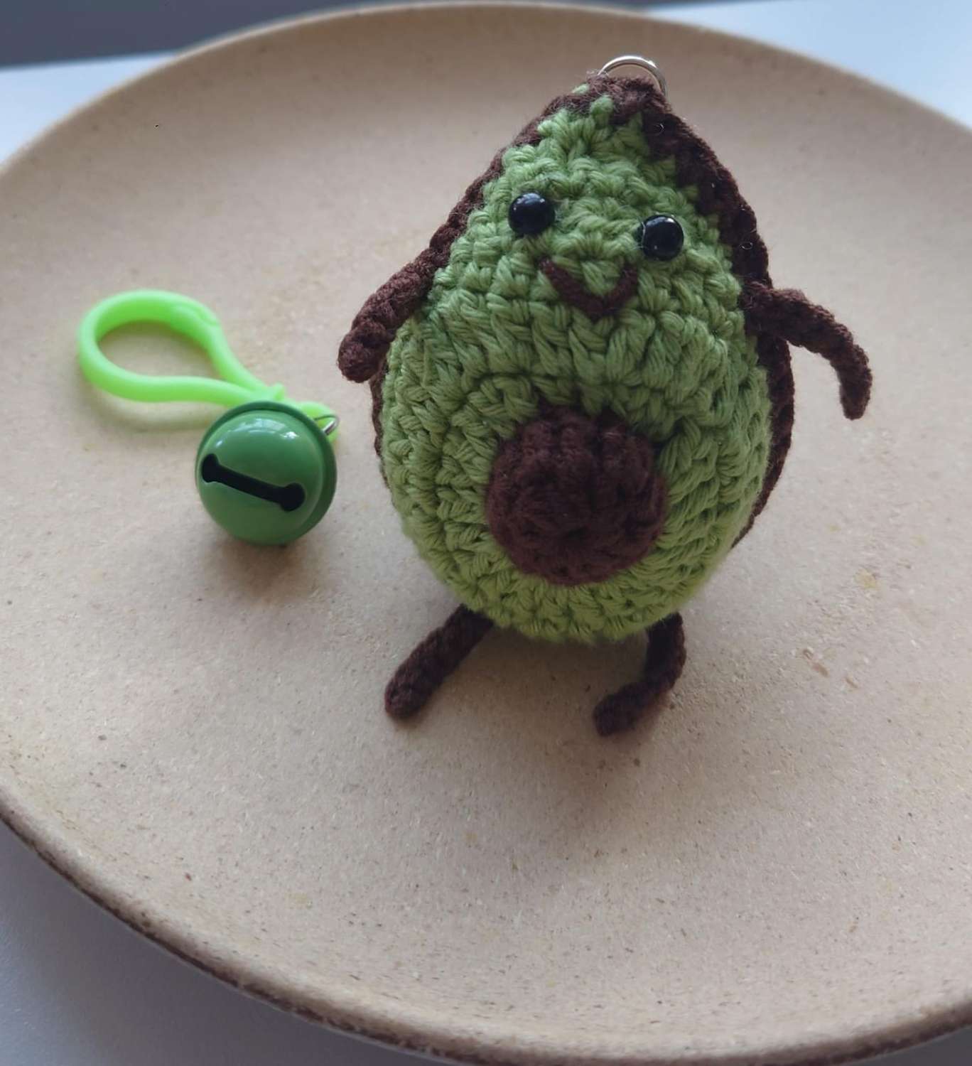 Handmade Crochet Little Avocado Keychain Handmade Crochet Little Avocado Keychain