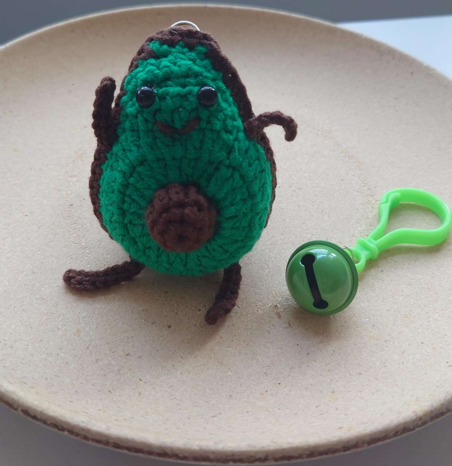 Handmade Crochet Little Avocado Keychain Handmade Crochet Little Avocado Keychain