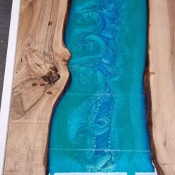 Custom made walnut live edge epoxy resin table 9