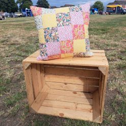 Vintage look patchwork cushion 15" x 15" 2 Vintage look patchwork cushion 15" x 15" 2
