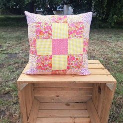 Vintage look patchwork cushion 15" x 15" 4 Vintage look patchwork cushion 15" x 15" 4
