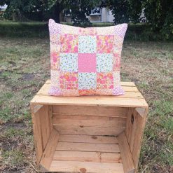 Vintage look patchwork cushion 15" x 15" 3 Vintage look patchwork cushion 15" x 15" 3