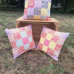 Vintage look patchwork cushion 15" x 15"