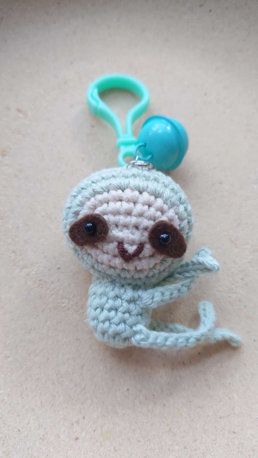 Handmade Crochet Little Sloth Keychain Handmade Crochet Little Sloth Keychain