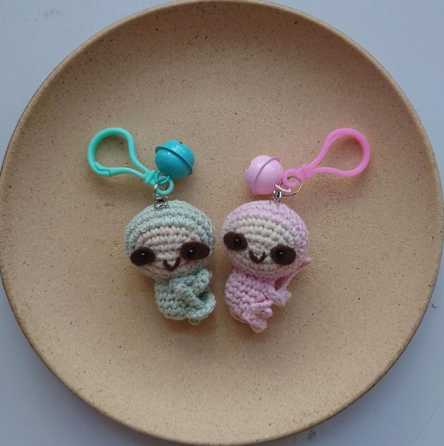 Handmade Crochet Little Sloth Keychain Handmade Crochet Little Sloth Keychain