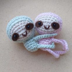 Handmade Crochet Little Sloth Keychain 3 Handmade Crochet Little Sloth Keychain 3