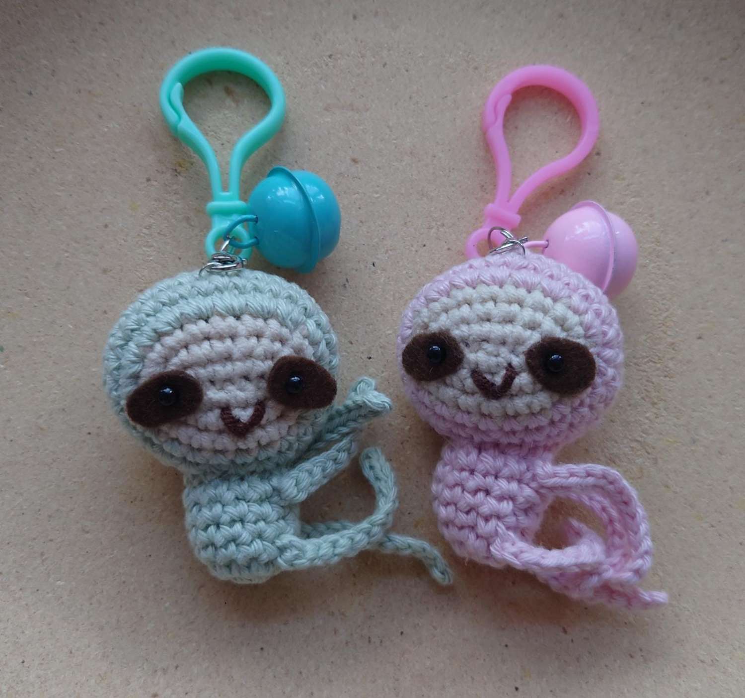 Handmade Crochet Little Sloth Keychain Handmade Crochet Little Sloth Keychain