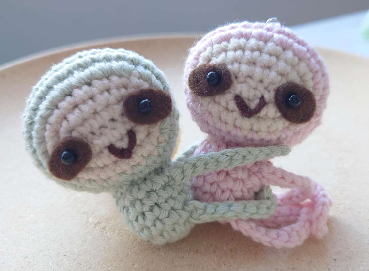 Handmade Crochet Little Sloth Keychain Handmade Crochet Little Sloth Keychain