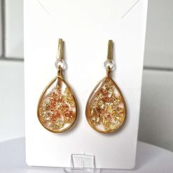Resin and Gold Foil Earings