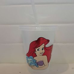 The little mermaid cold cup with straw and lid