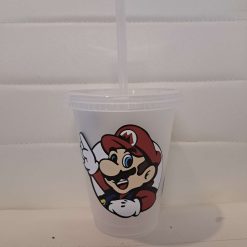 Mario cold cup with straw and lid