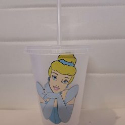 Cinderella cold cup with straw and lid