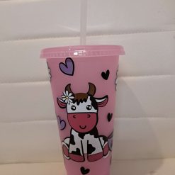 Moody without coffee glow in the dark cold cup with lid and straw