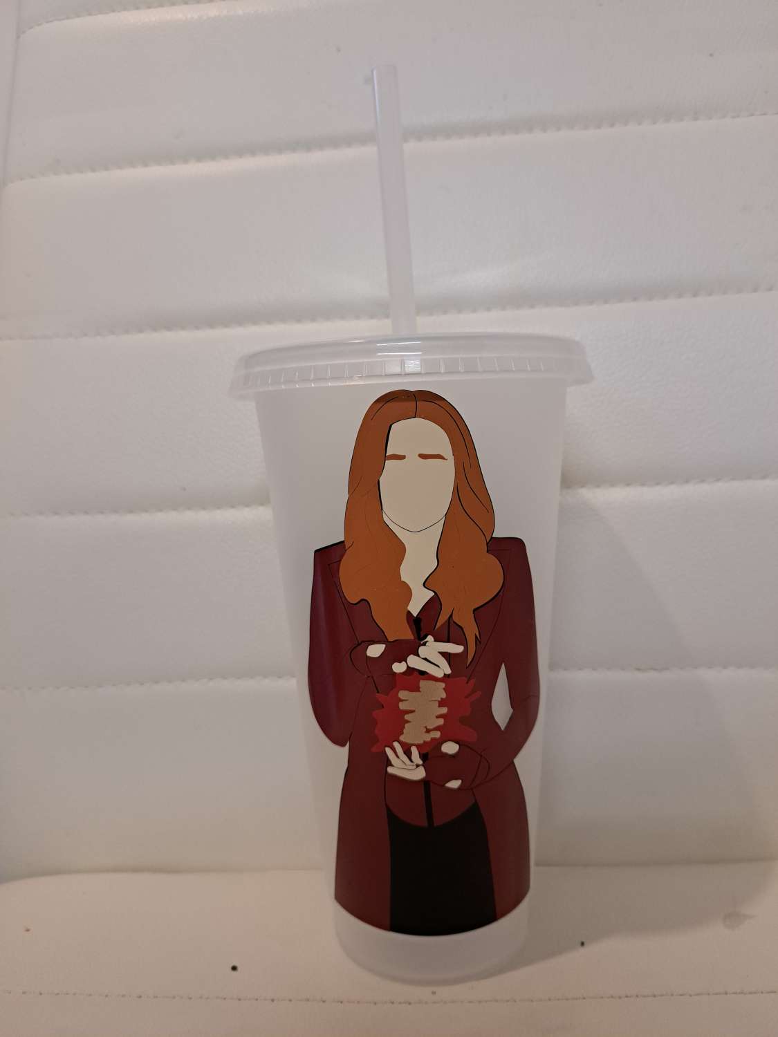 Scarlet witch cold cup with lid and straw Scarlet witch cold cup with lid and straw