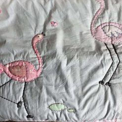 Quilted single children’s bed runner - Flamingo theme