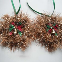 Green, Red & Gold Tinsel Christmas Decorations