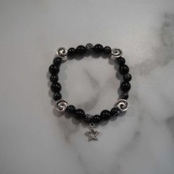 Black & Mottled Bracelet With Star