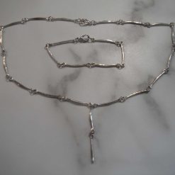 Antique Silver Bar Bracelet & Necklace