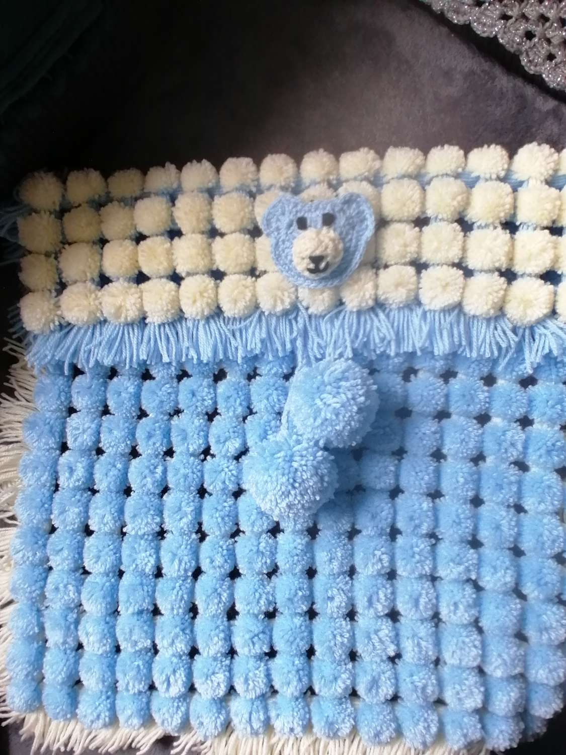Knitting Pattern Pom Pom Pram Blanket Crochet Baby How To Make