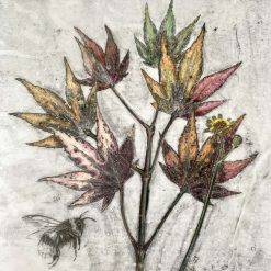 Original one-off Gelli-graph artwork - Bee #2