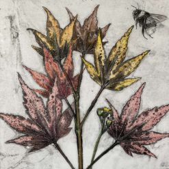 Original one-off Gelli-graph artwork - Bee #2