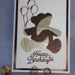 Iris Fold Birthday Teddy Bear Card
