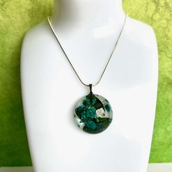 Pendant - Floral Round Blue/Green