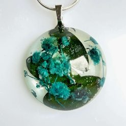 Pendant - Floral Round Blue/Green 2