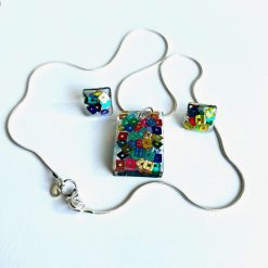 Pendant & Ear Studs - Multi-Sequin 3
