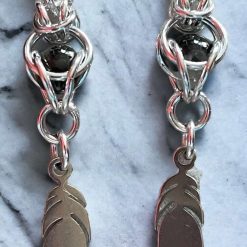 E - Captive Weave Chainmaille earrings