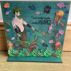 Merman Mixed media plaque