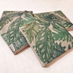 Coasters - Set of four monstera leaf decoupage 2 Coasters - Set of four monstera leaf decoupage 2