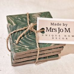 Coasters - Set of four monstera leaf decoupage