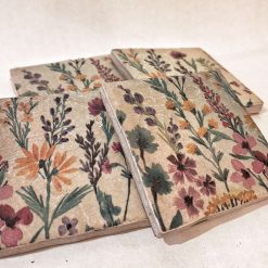Coasters - Set of four vintage meadow flower decoupage 2 Coasters - Set of four vintage meadow flower decoupage 2