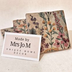 Coasters - Set of four vintage meadow flower decoupage