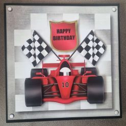Red Racing car card