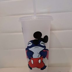 Stitch cold cup with straw and lid