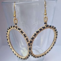 Black & Gold Hoops