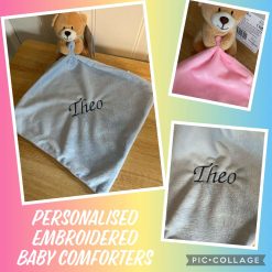 Personalised Embroidered Baby Bear Comforters