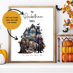 Halloween family print, Personalised Halloween print, Halloween decoration