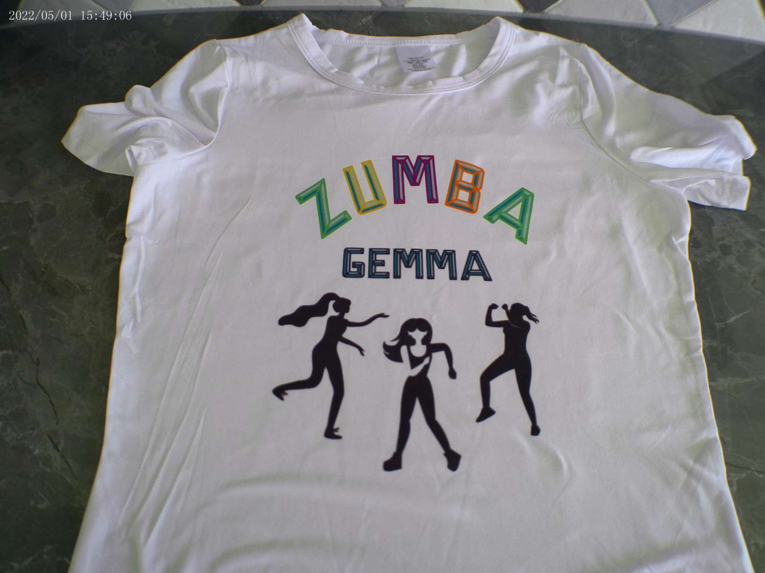 White ladies zumba tshirt. Can be personalised with any name All sizes