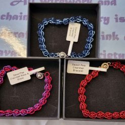 Handmade Chainmail Sweet Pea Bracelet
