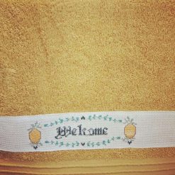 Hand Embroidered Guest Towel - Welcome 3 Hand Embroidered Guest Towel - Welcome 3