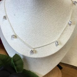 Simulated Diamond Chain Link Necklace Silver 1 Simulated Diamond Chain Link Necklace Silver 1