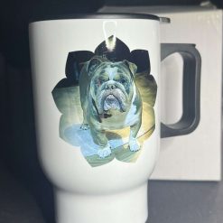 14oz Stainless Steel White Travel Mug - From The Dog