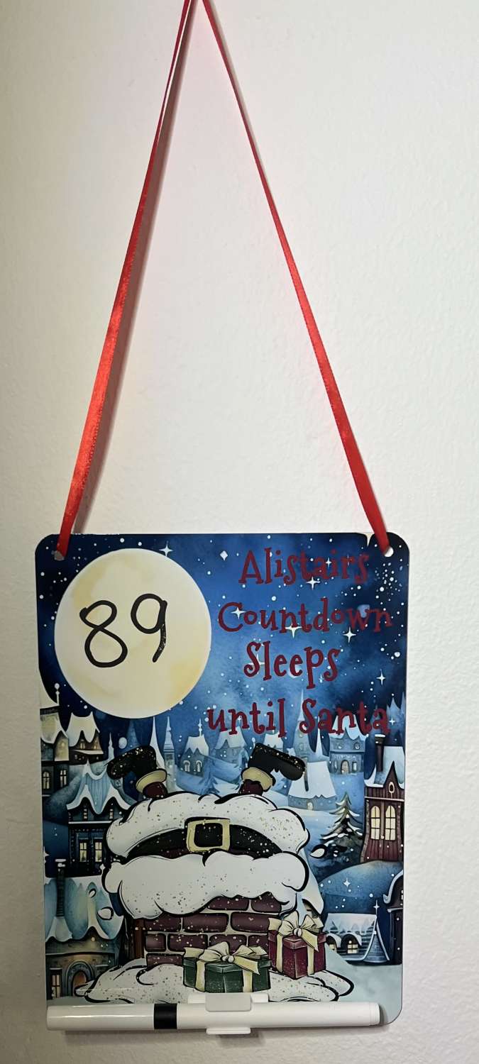 Countdown - Sleeps Until Santa - Personalised - 2 Designs Countdown - Sleeps Until Santa - Personalised - 2 Designs