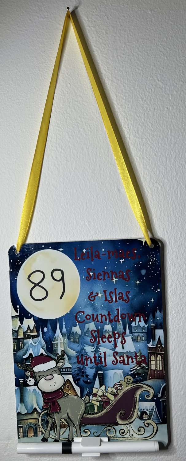 Countdown - Sleeps Until Santa - Personalised - 2 Designs Countdown - Sleeps Until Santa - Personalised - 2 Designs