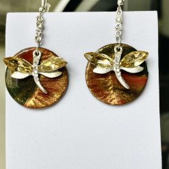 Gold Autumnal Dragonfly Earrings 1 Gold Autumnal Dragonfly Earrings 1