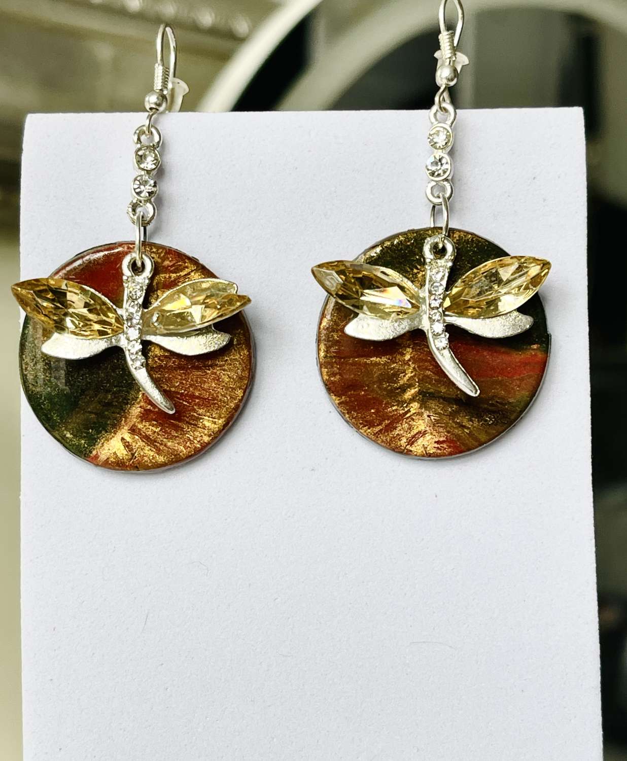 Gold Autumnal Dragonfly Earrings Gold Autumnal Dragonfly Earrings